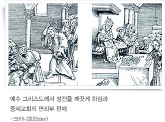 예수 그리스도께서 성전을 깨끗게 하심과 중세교회의 면죄부 판매 -크리니흐(Elder)